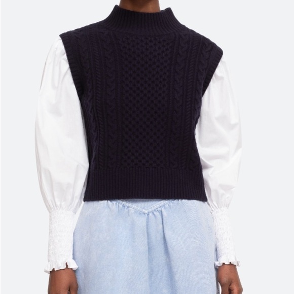 Sea NY Women’s Melanie Sweater navy color size S